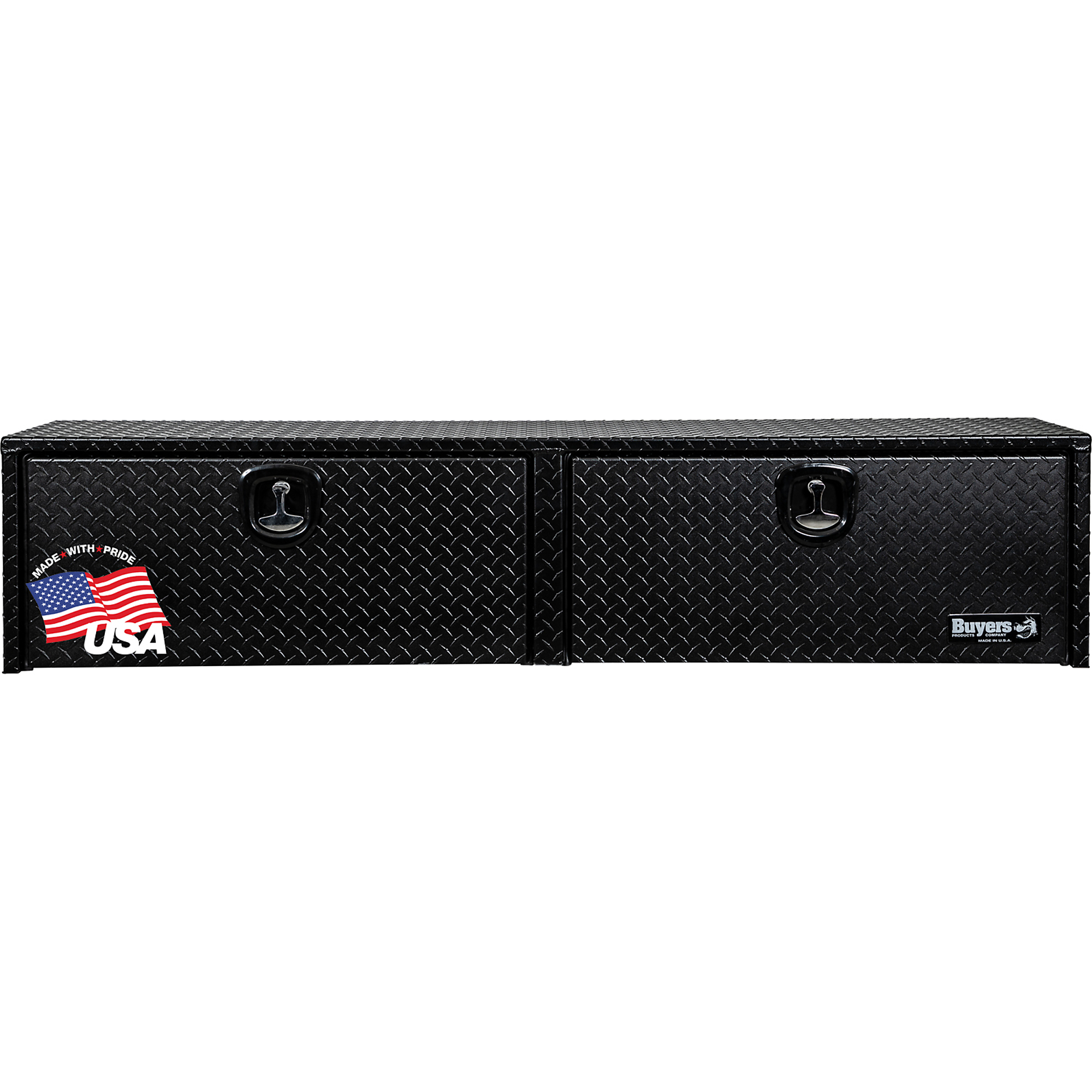 Buyers Products, 88x16x18 Contractor Topsider Truck Bed Tool Job Storage Box, Width 18 in, Material Aluminum, Color Finish Textured Matte Black, Model# 1722564